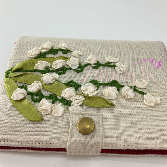 Lily Of The Valley Embroidery Passport Wallet, Birthday Gift,Versatile Washable - Picture 4 of 13